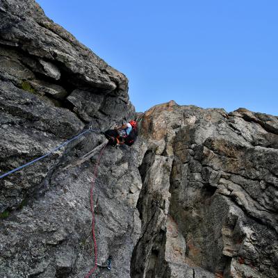 Un passage pas si fastoche avec une grosse corde en place