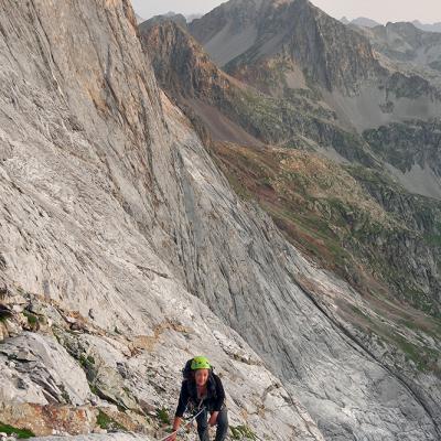 Bientôt la pause au pied de l'arête intermédiaire