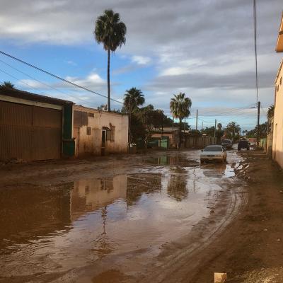 Fin de saison des pluies, dans les rues de San Quintin 
