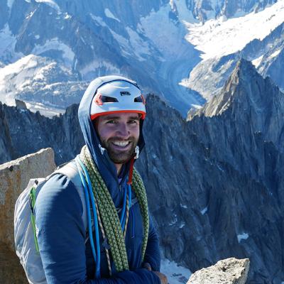 Matthieu au sommet du Grand Dru