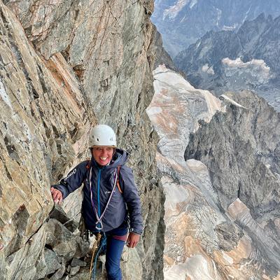 Au pied de la fissure Stofer, classique sortie de la voie Dibona