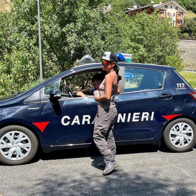 Contrôle en faisant du stop pour rentrer